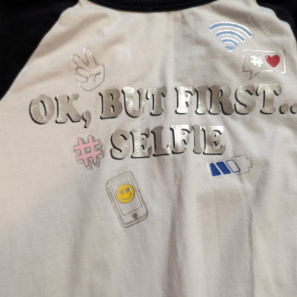 Girls Bundle Size 10/12 Justice Raglan Shirt Joggers Denim Leggings 3pc Set - Picture 2 of 9